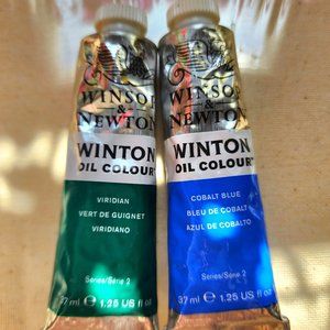 WINTON OIL COLOUR, VIRIDIAN and COLBAT BLUE